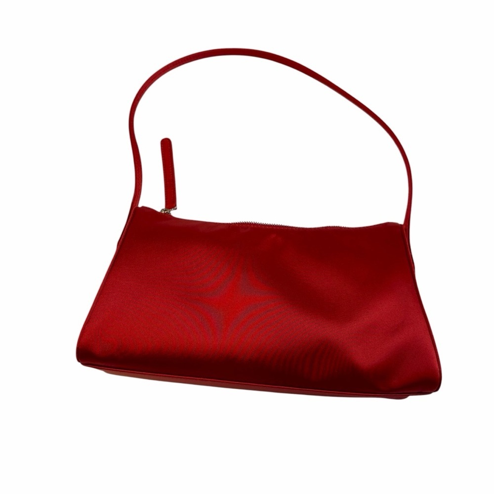 Red Satin / Silk-Feel Minimalist Shoulder Bag | Evening / Going Out Bag